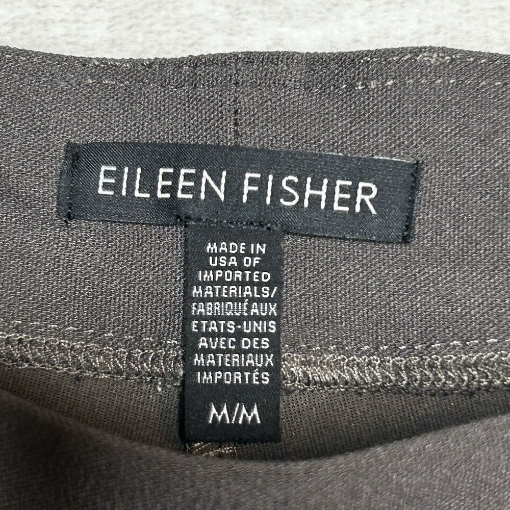 Eileen Fisher Womens Medium Taupe Crepe Straight Leg Elastic Waist Stretch Pants - Picture 4 of 8